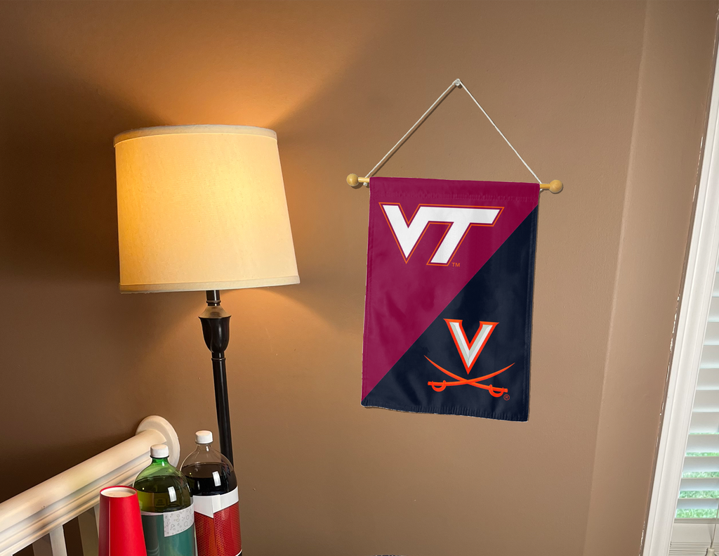 Virginia Tech University - University of Virginia House Divided Garden Flag