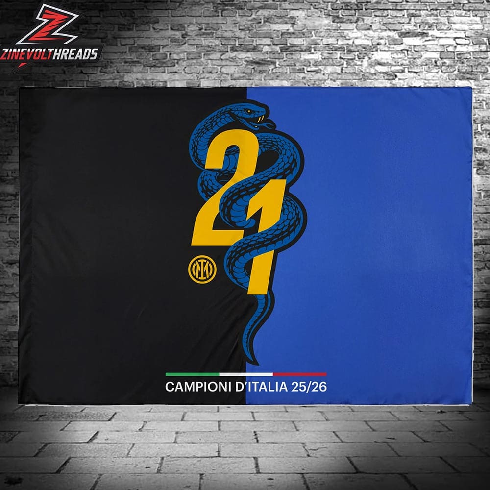 Inter Milan Coppa Italia 25-26 Winners Garden House Double Sided Flag