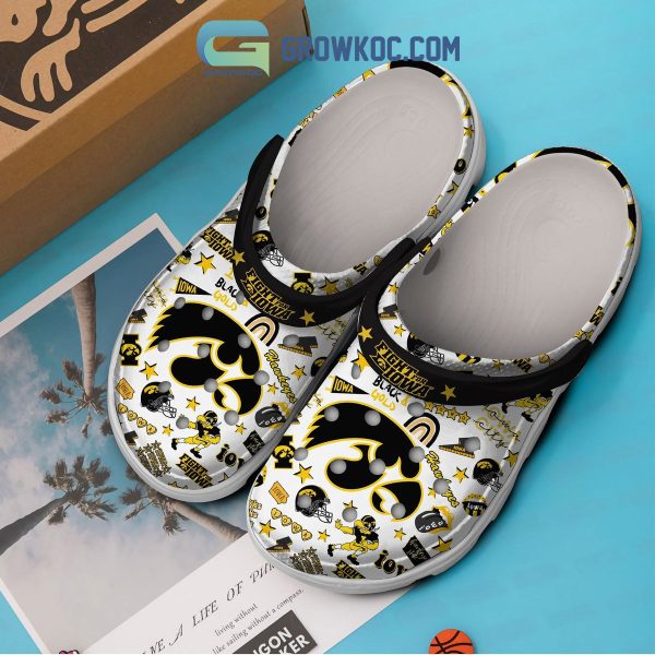 Iowa Hawkeyes Fight For Iowa I Bleed Black And Gold Clogs Crocs