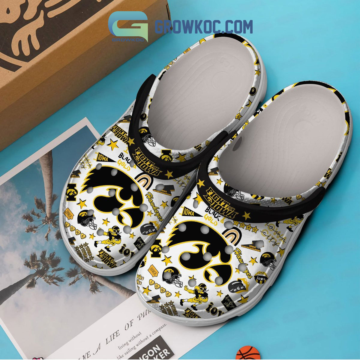 Iowa Hawkeyes Fight For Iowa I Bleed Black And Gold Clogs Crocs