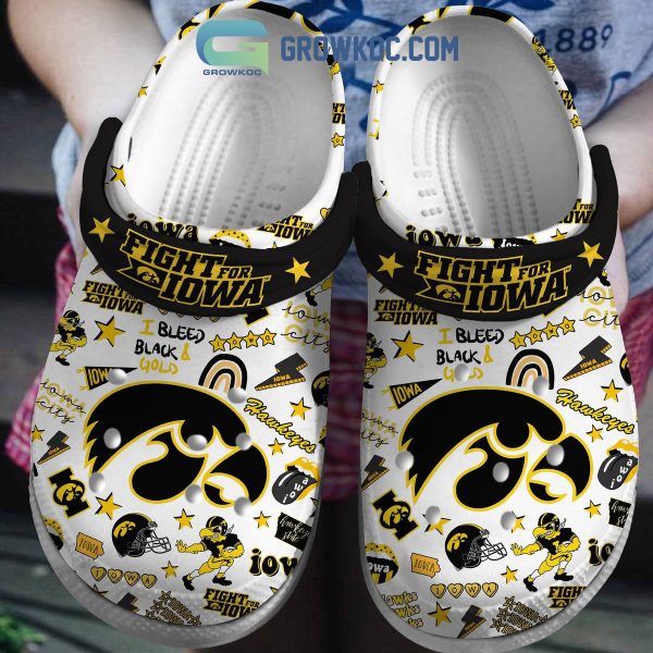 Iowa Hawkeyes Fight For Iowa I Bleed Black&Gold Clogs Crocs