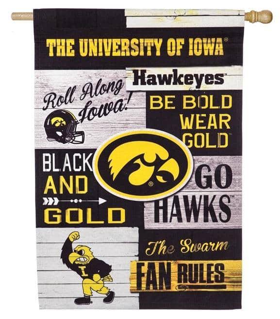 Iowa Hawkeyes Flag 2 Sided Be Bold Wear Gold House Banner