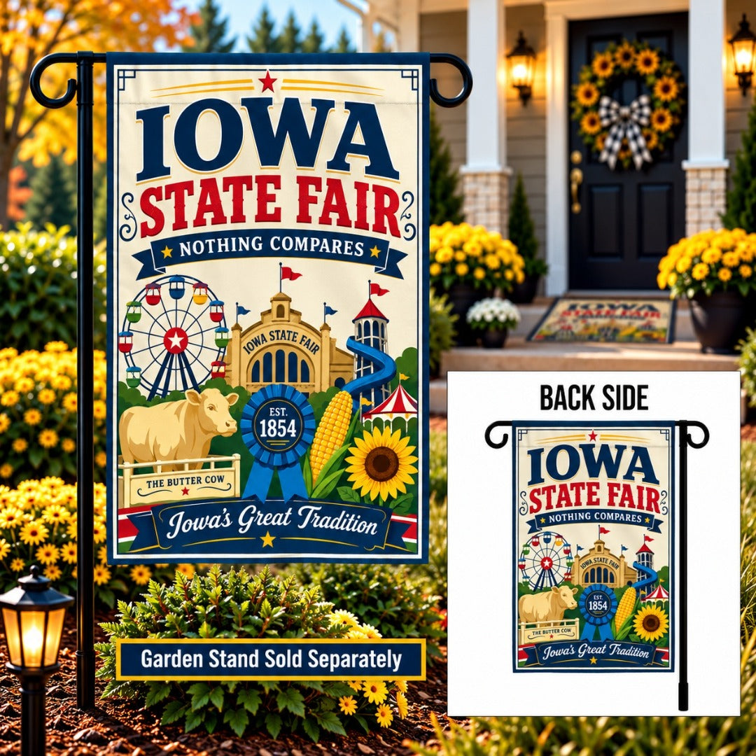 Iowa State Fair 2 Sided Garden Flag