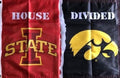 Iowa State vs Iowa House Divided Flag Rivalry 2 Sided Various Sizes