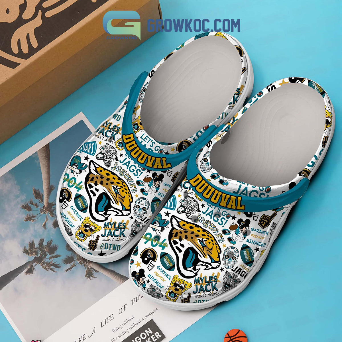 Jacksonville Jaguars Duuuval Let's Go Jags Clogs Crocs
