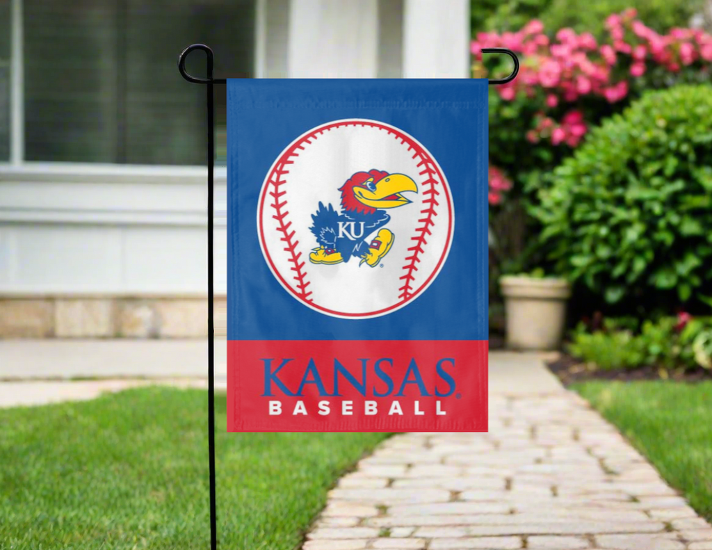 Double Sided Kansas Baseball Garden Flag