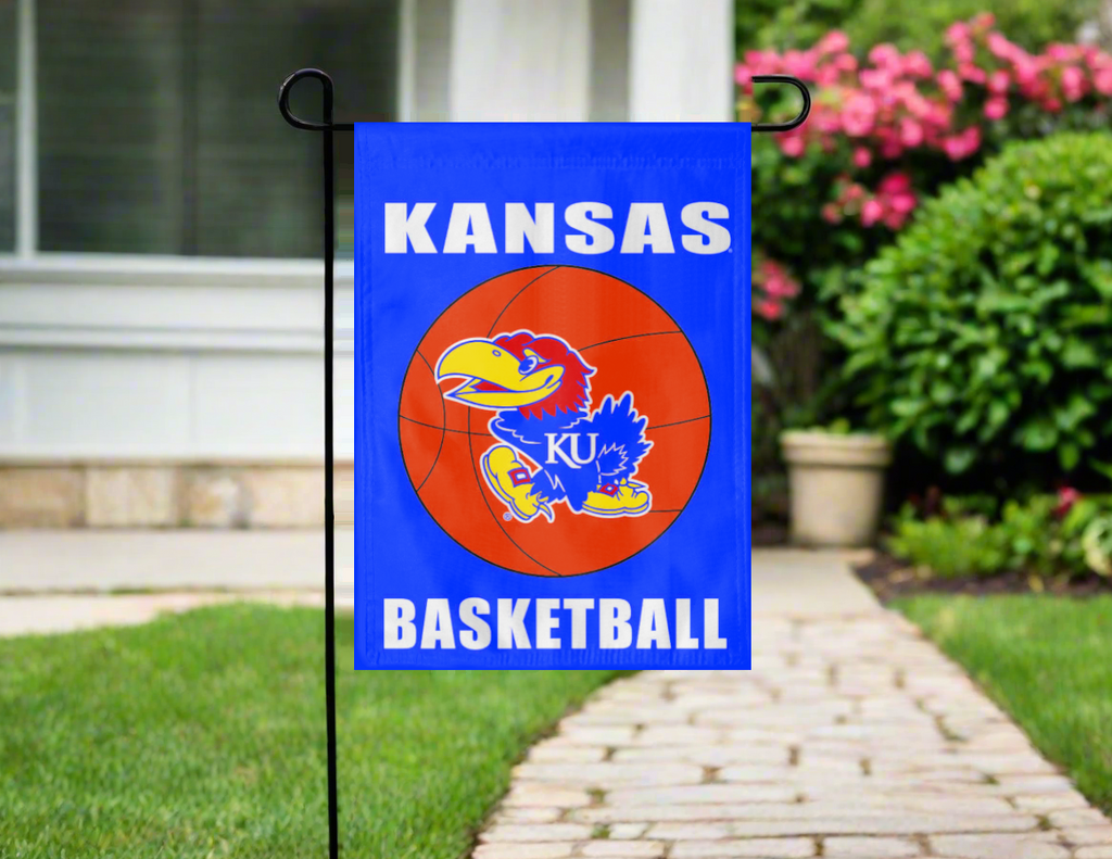 Kansas Basketball Double Sided Garden Flag