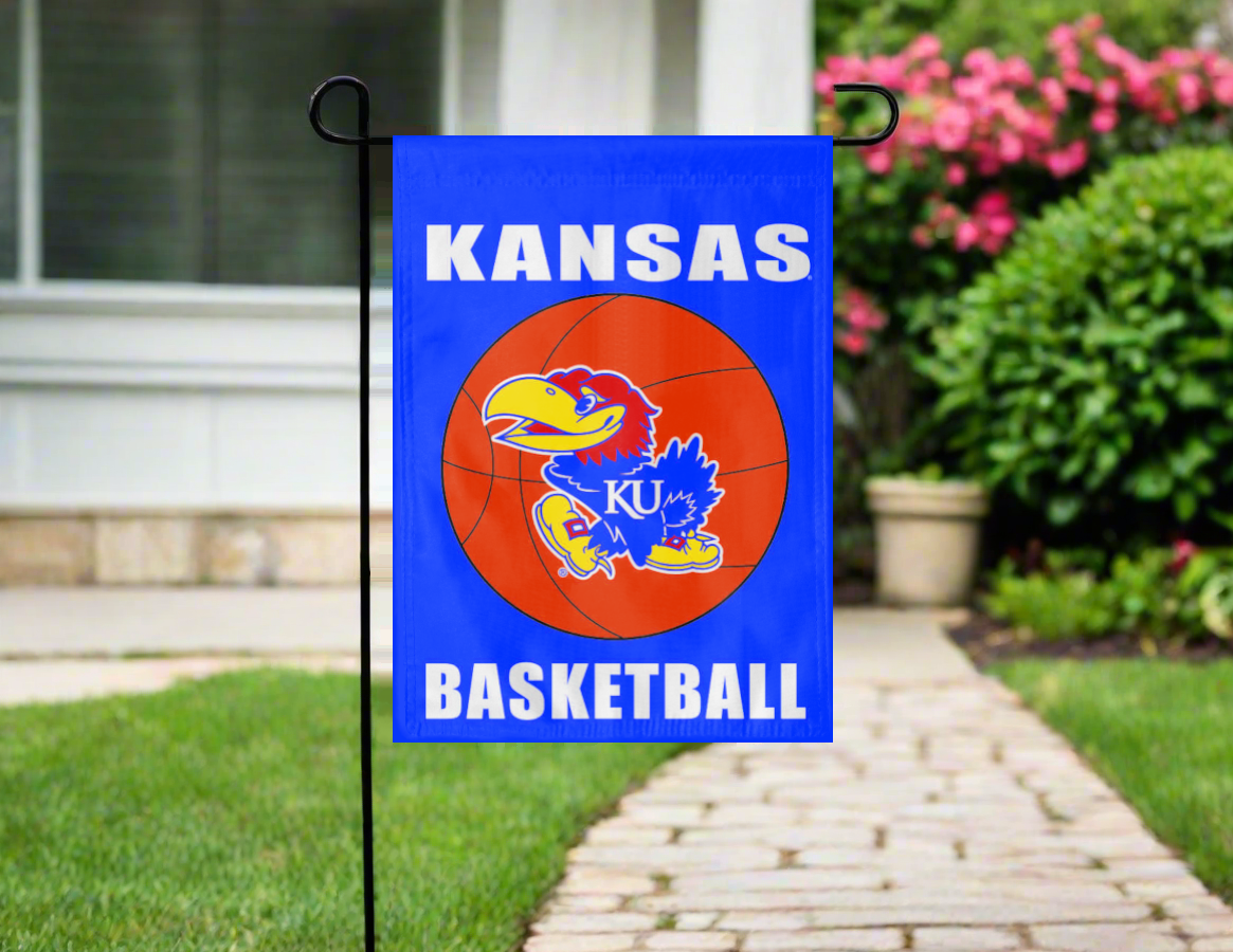 Kansas Basketball Double Sided Garden Flag