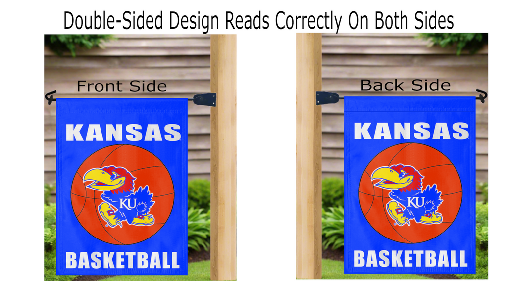 Kansas Basketball Double Sided Garden Flag