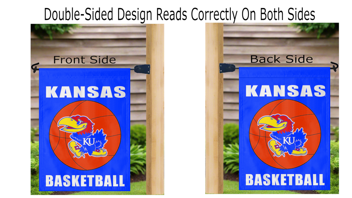 Kansas Basketball Double Sided Garden Flag