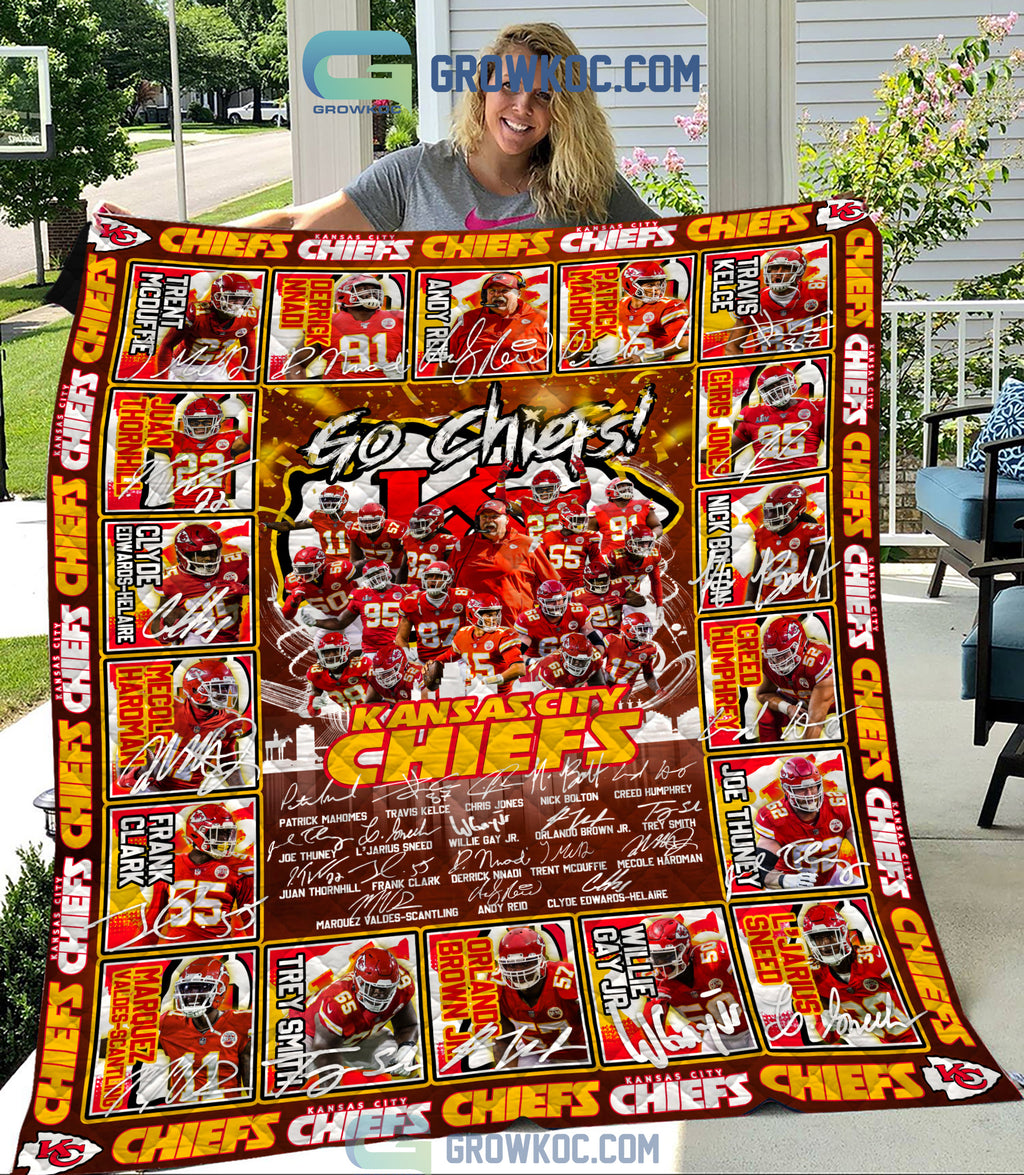 Kansas City Chief NFL Go Chiefs Team Fleece Blanket Quilt