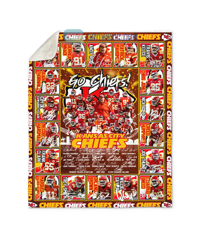 Kansas City Chief NFL Go Chiefs Team Fleece Blanket Quilt