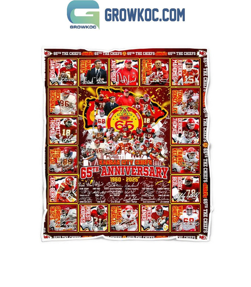 Kansas City Chiefs 65th Anniversary 1960 2025 Fleece Blanket Quilt