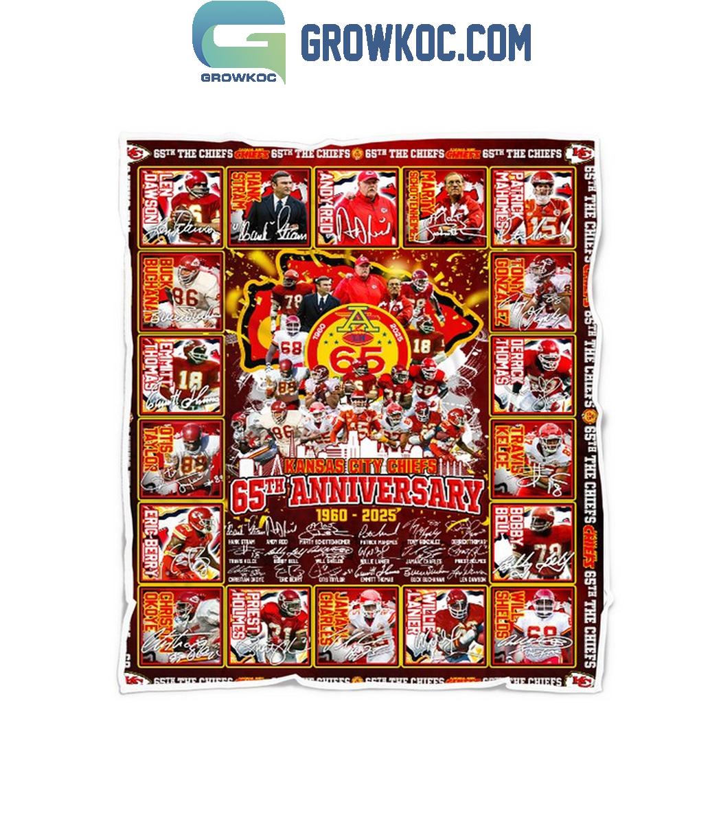 Kansas City Chiefs 65th Anniversary 1960 2025 Fleece Blanket Quilt