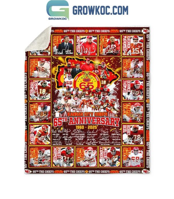 Kansas City Chiefs 65th Anniversary 1960 2025 Fleece Blanket Quilt
