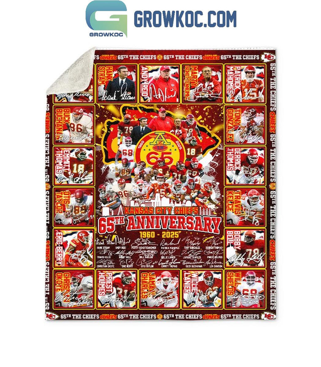 Kansas City Chiefs 65th Anniversary 1960 2025 Fleece Blanket Quilt