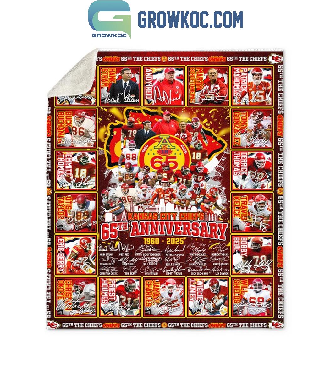 Kansas City Chiefs 65th Anniversary 1960 2025 Fleece Blanket Quilt