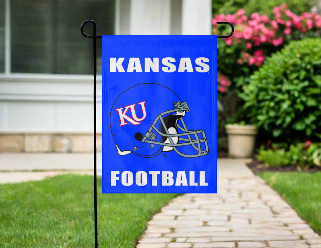 Kansas Football Double Sided Garden Flag