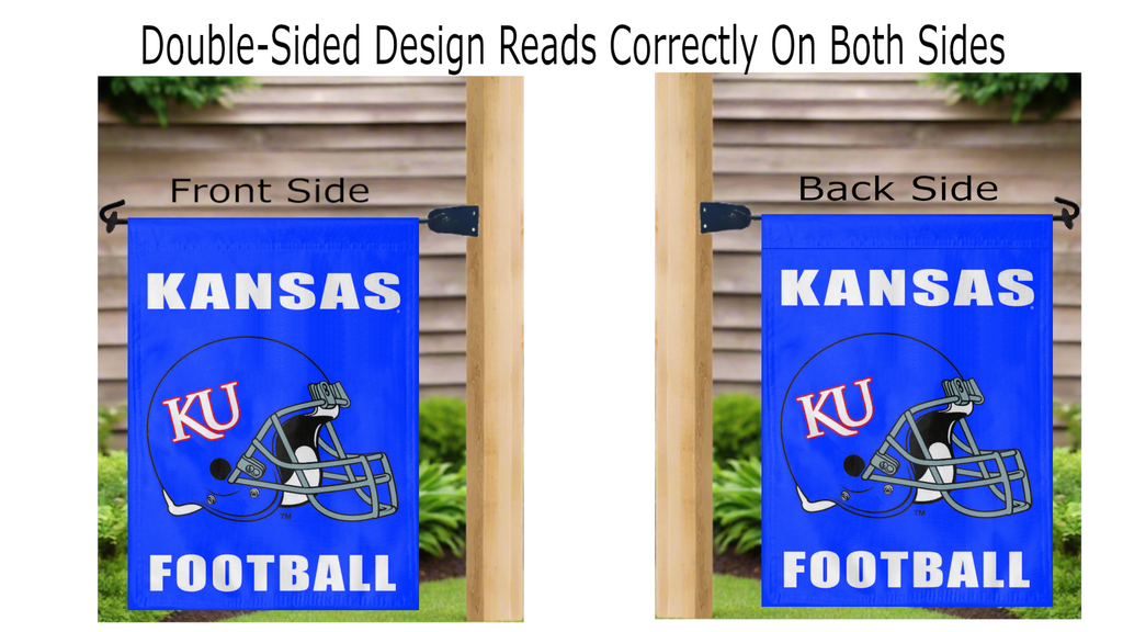 Kansas Football Double Sided Garden Flag