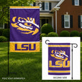 LSU Tigers 2 Sided Garden Flag Double Logo Tiger Eye