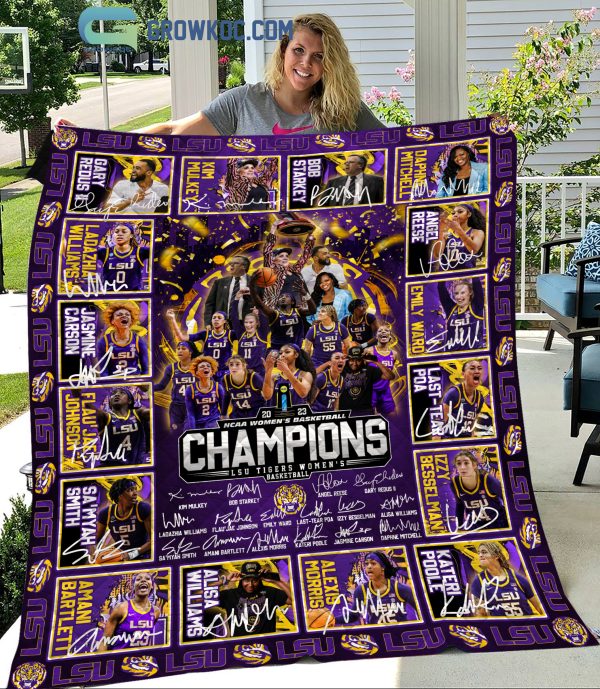 LSU Tigers Champions NCAA Women's Basketball 2023 Fleece Blanket, Quilt