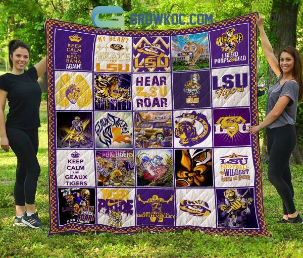 LSU Tigers NCAA Collection Design Fleece Blanket Quilt