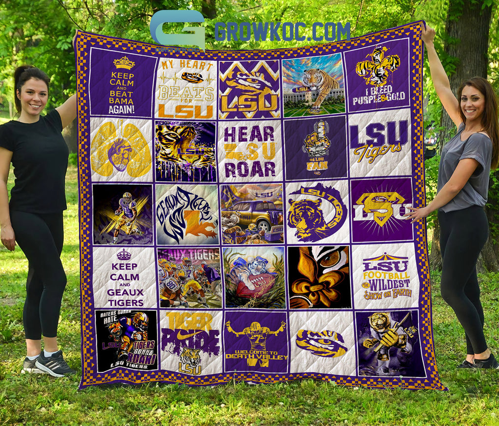 LSU Tigers NCAA Collection Design Fleece Blanket Quilt