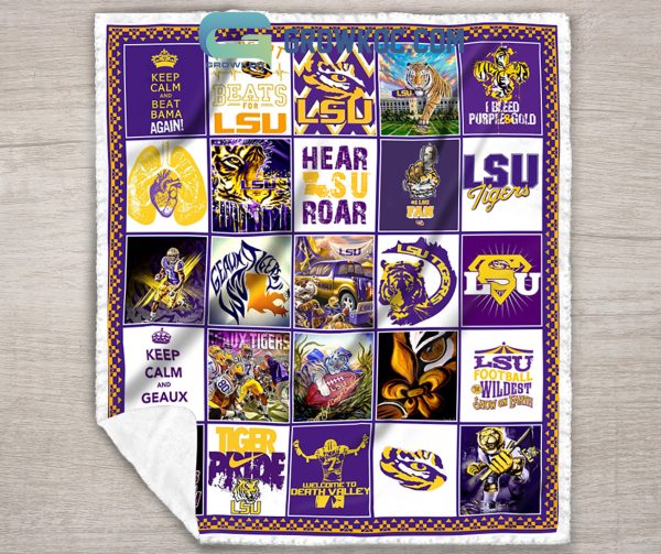 LSU Tigers NCAA Collection Design Fleece Blanket Quilt