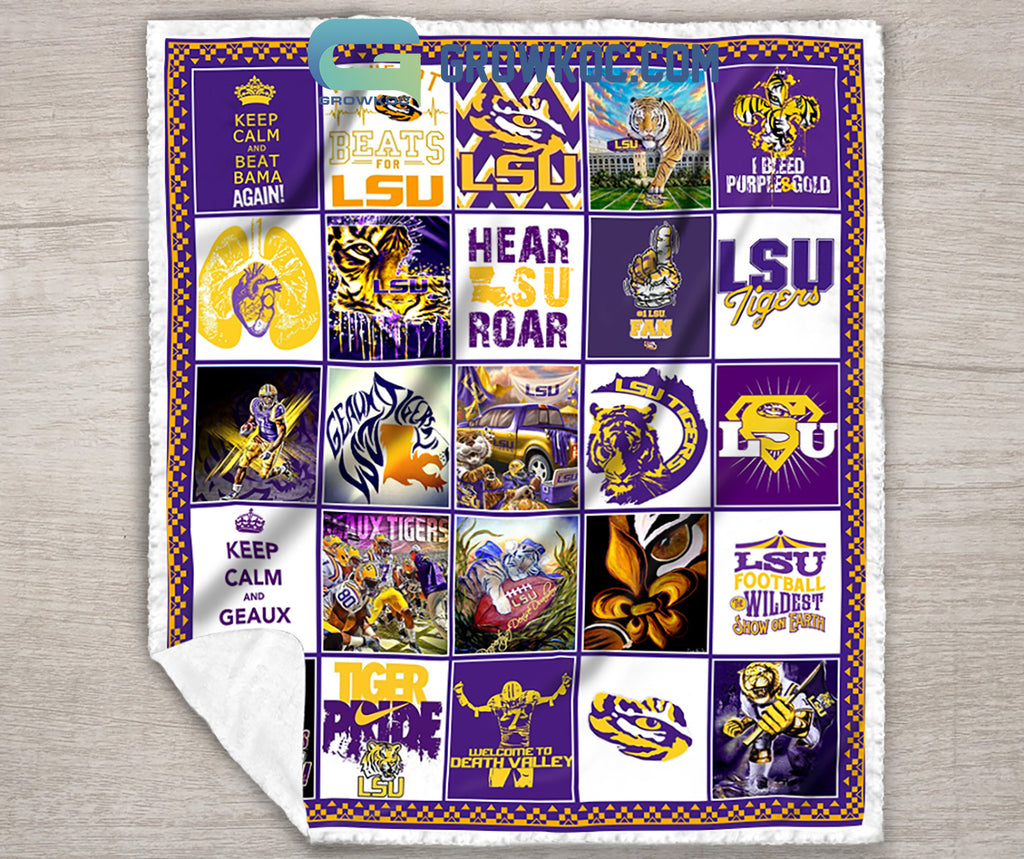 LSU Tigers NCAA Collection Design Fleece Blanket Quilt