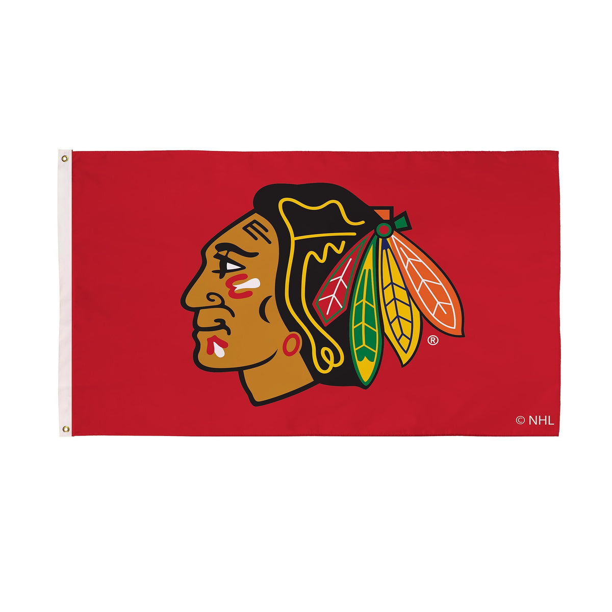 Chicago Blackhawks Single Sided Flag w/ 2 Grommets, 3'x5'