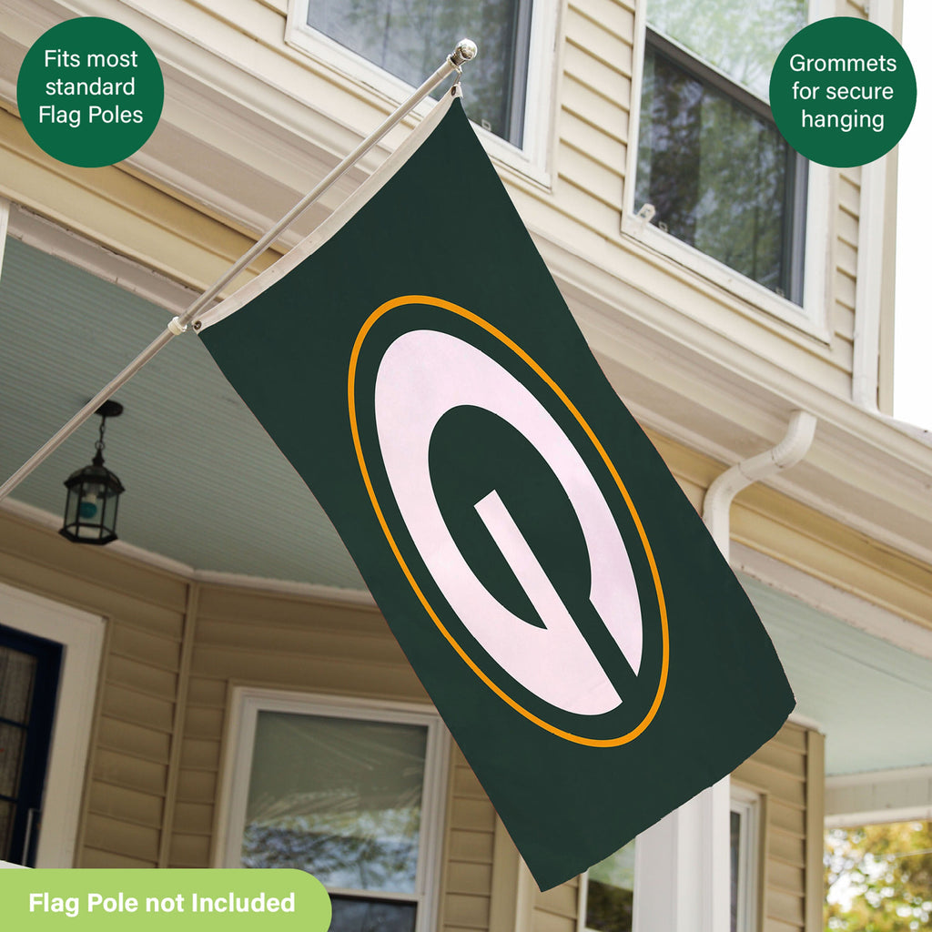 3'x5' Single Sided Flag w/ 2 Grommets, Green Bay Packers