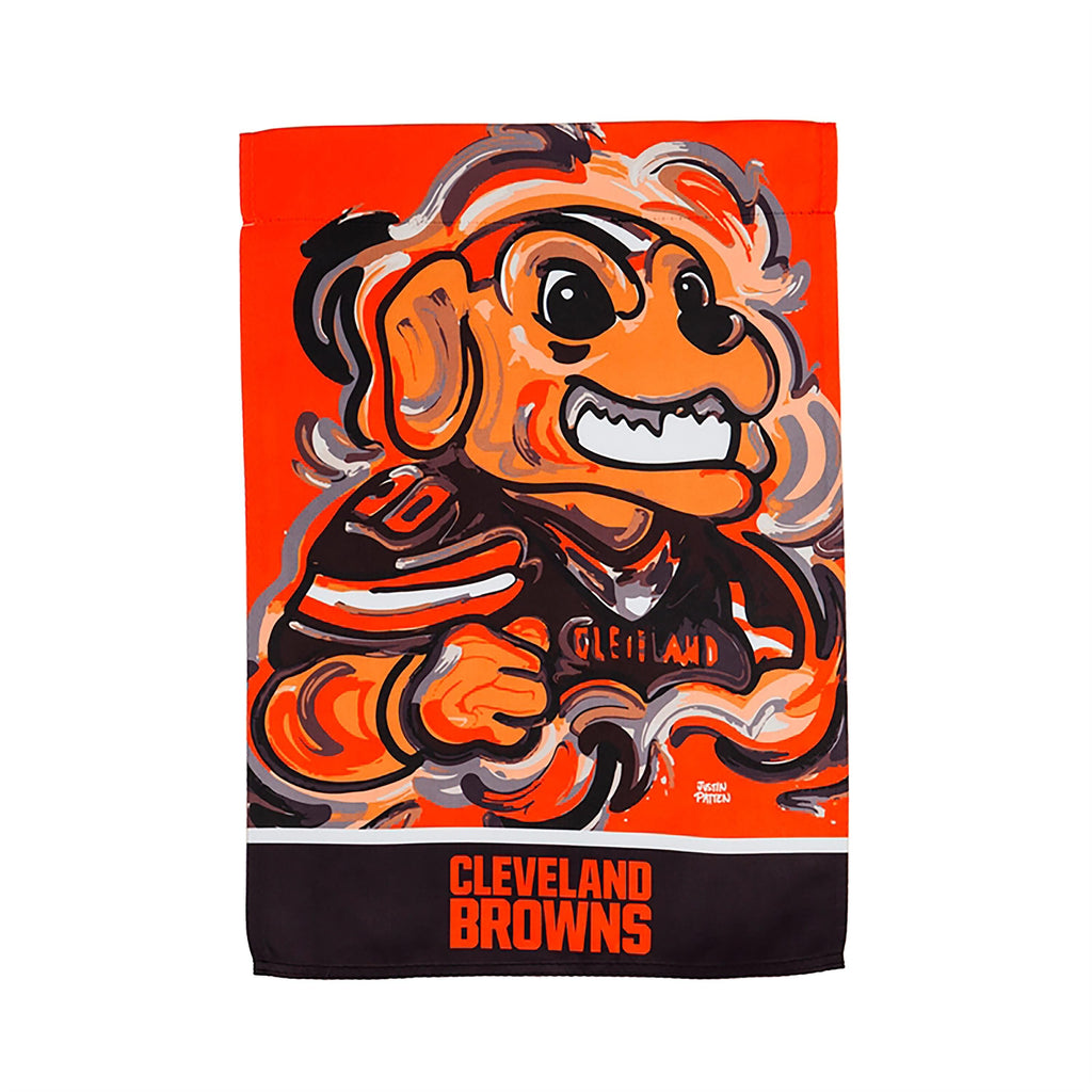 Cleveland Browns Suede Justin Patten Garden Flag