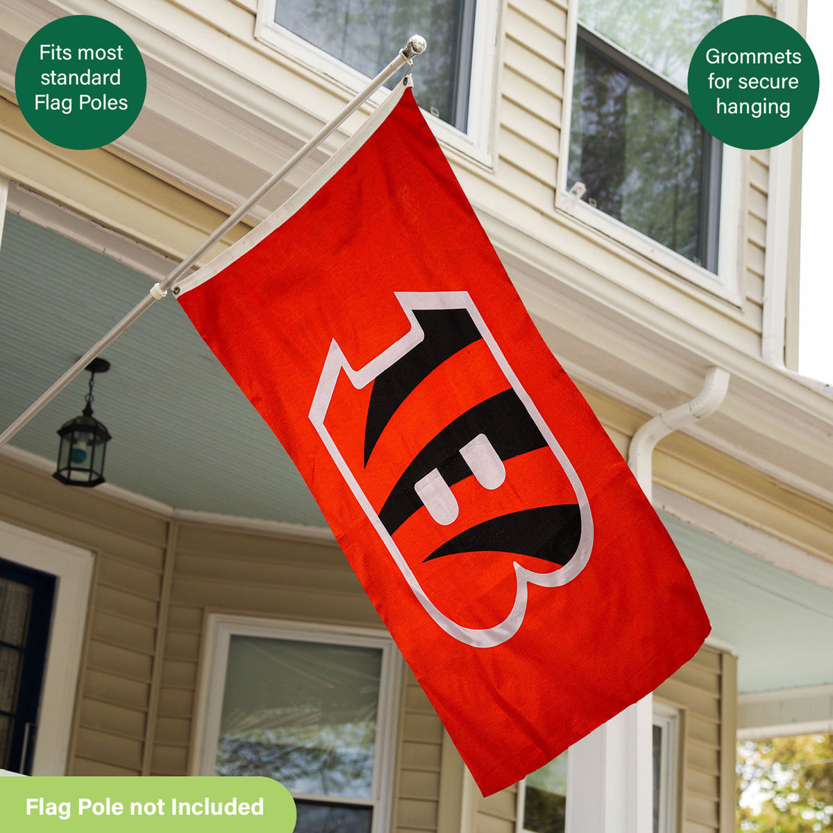 3'x5' Single Sided Flag w/ 2 Grommets, Cincinnati Bengals