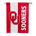 University of Oklahoma Mixed-Material Embellished Appliqué House Flag