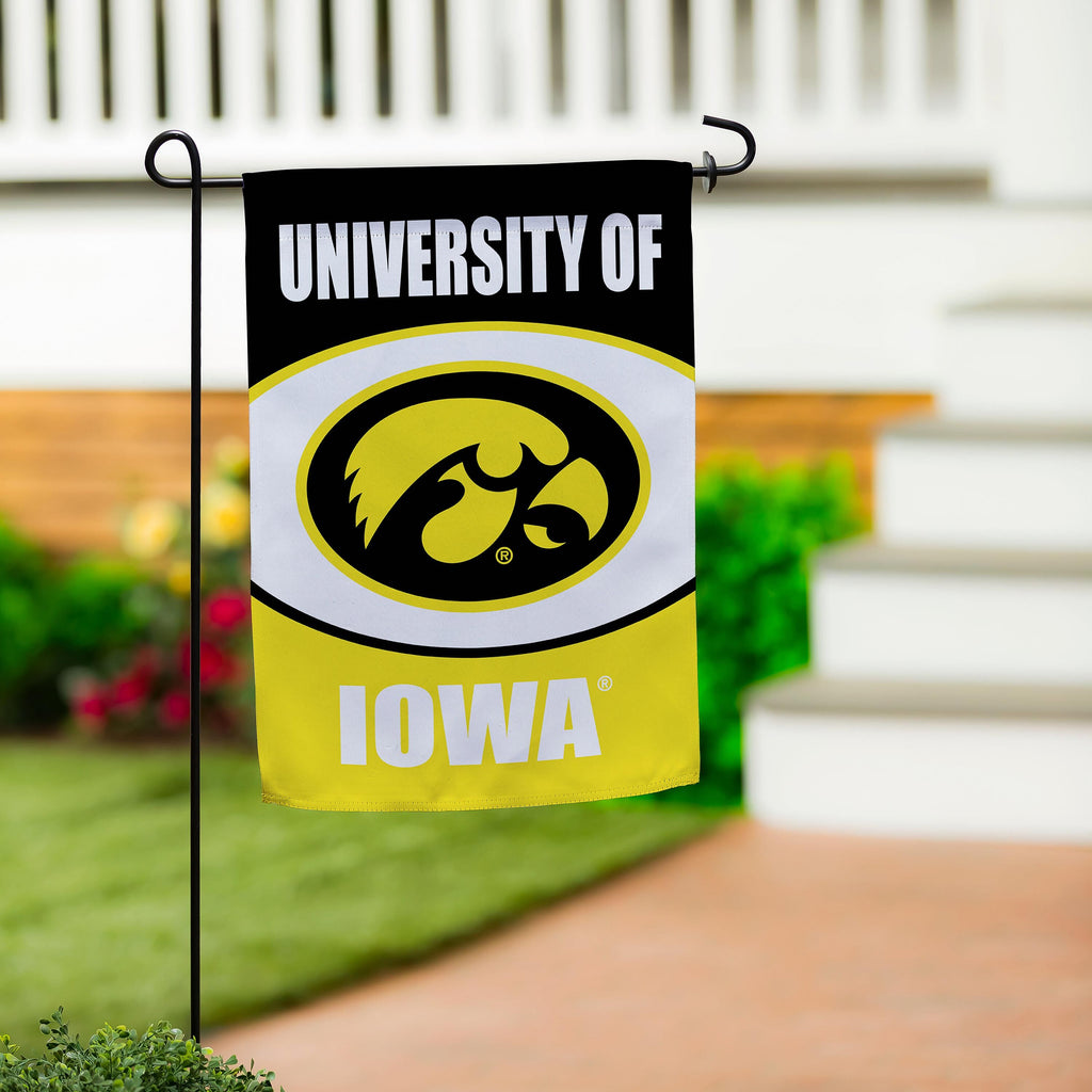University of Iowa Suede Garden Flag
