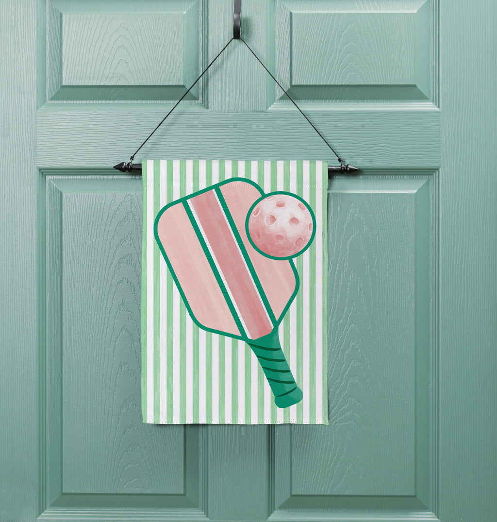 Pastel Pickleball Suede Garden Flag