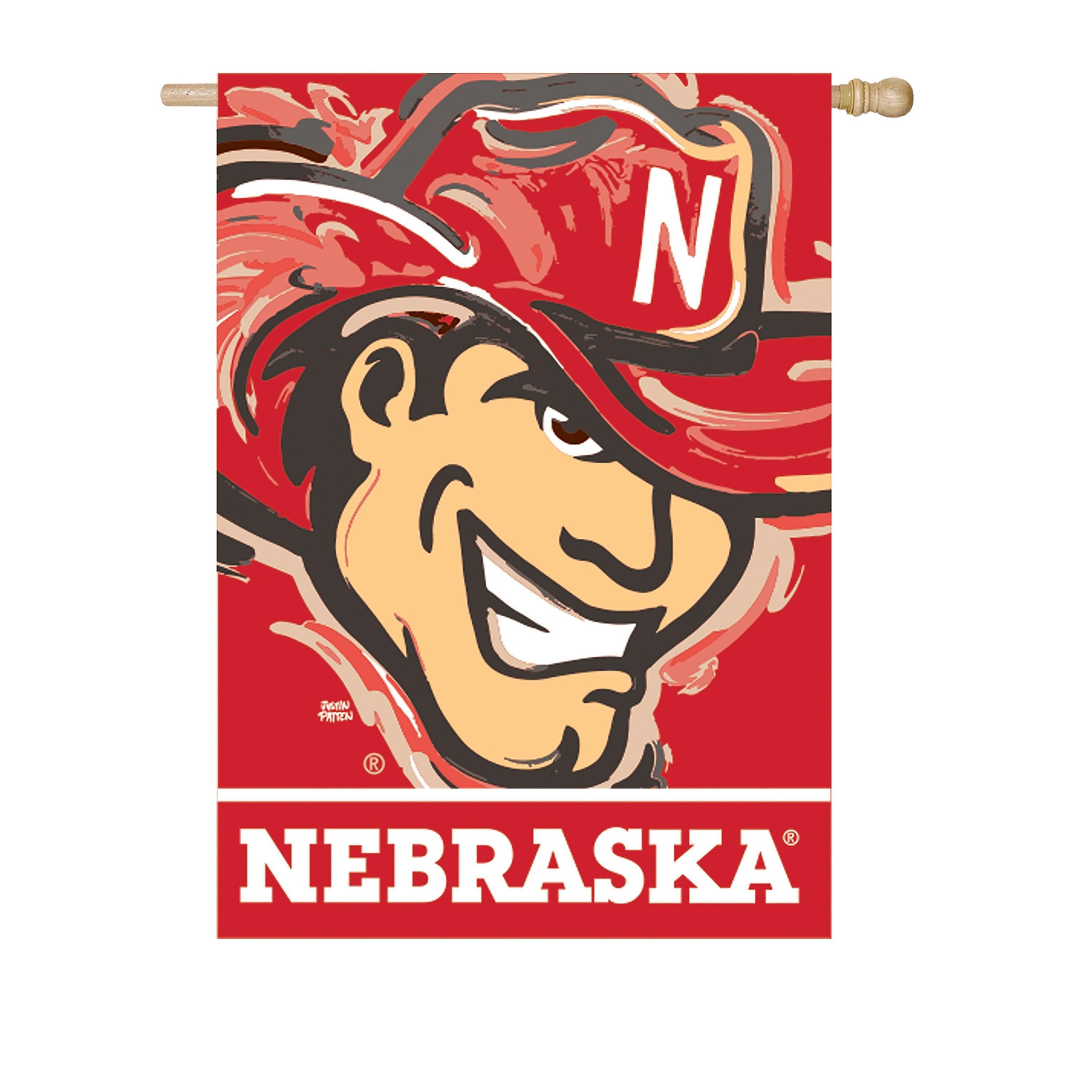 University of Nebraska Suede House Flag Justin Patten