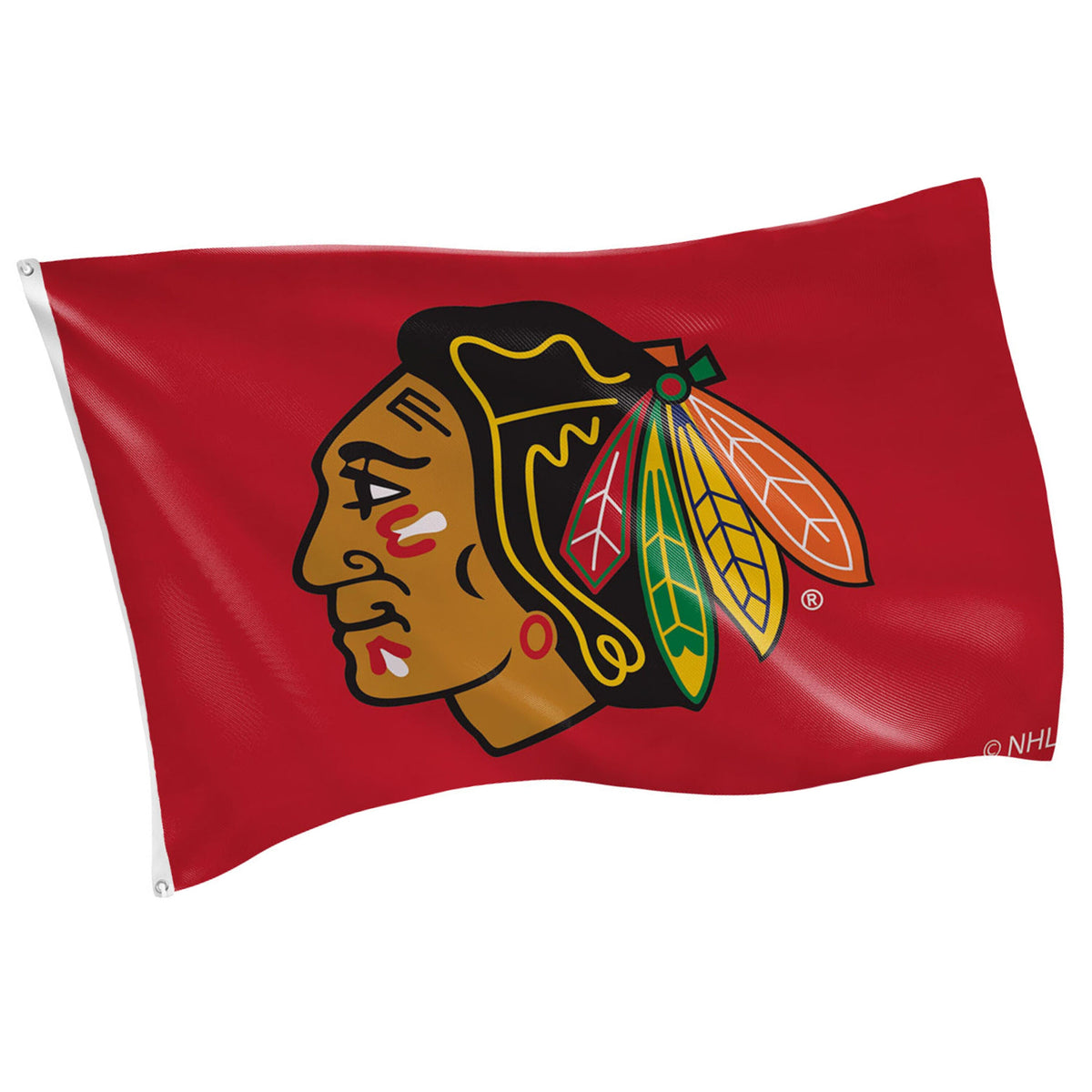 Chicago Blackhawks Single Sided Flag w/ 2 Grommets, 3'x5'