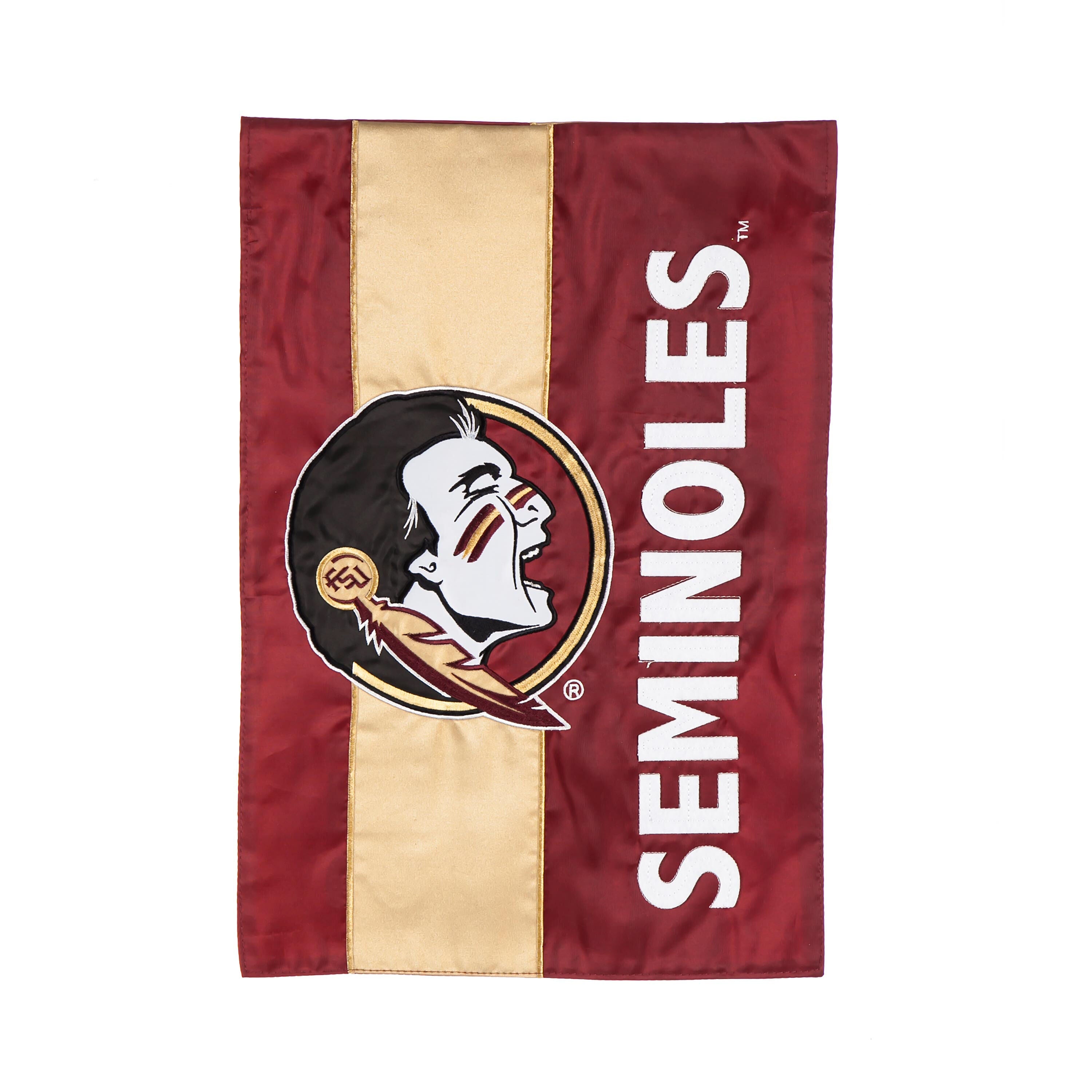 Florida State University Mixed-Material Embellished Appliqué Garden Flag
