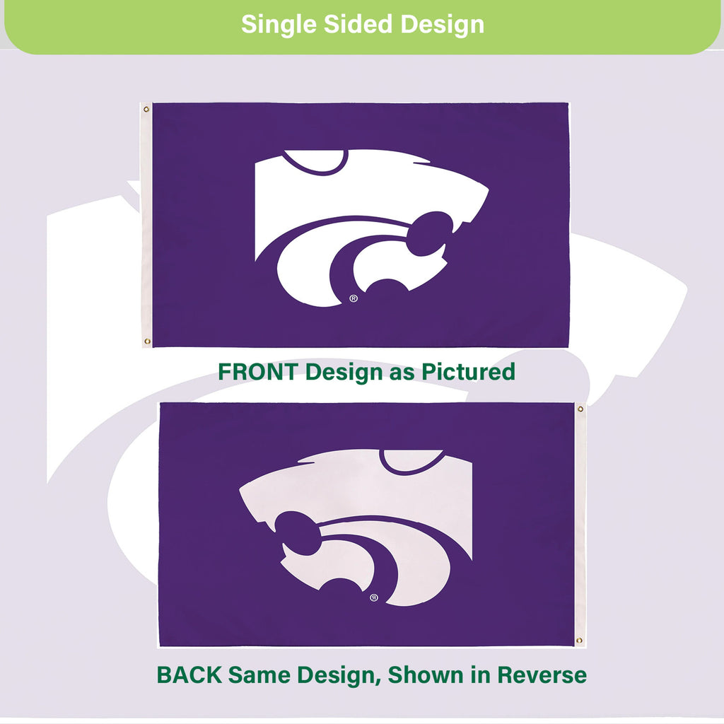 Kansas State University Single Sided Flag w/ 2 Grommets, 3'x5'