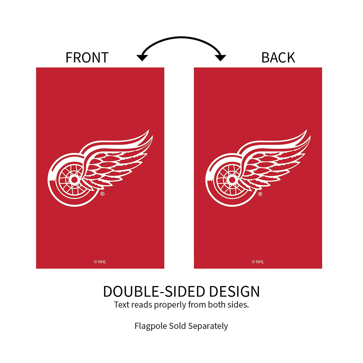 Detroit Red Wings Applique House Flag