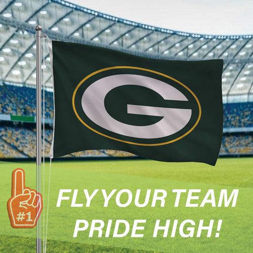 3'x5' Single Sided Flag w/ 2 Grommets, Green Bay Packers