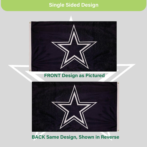 3'x5' Single Sided Flag w/ 2 Grommets, Dallas Cowboys