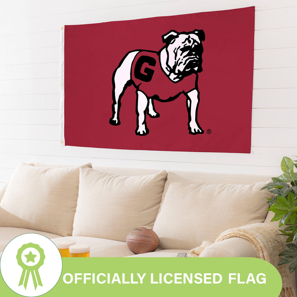 University of Georgia Single Sided Flag w/ 2 Grommets, 3'x5'