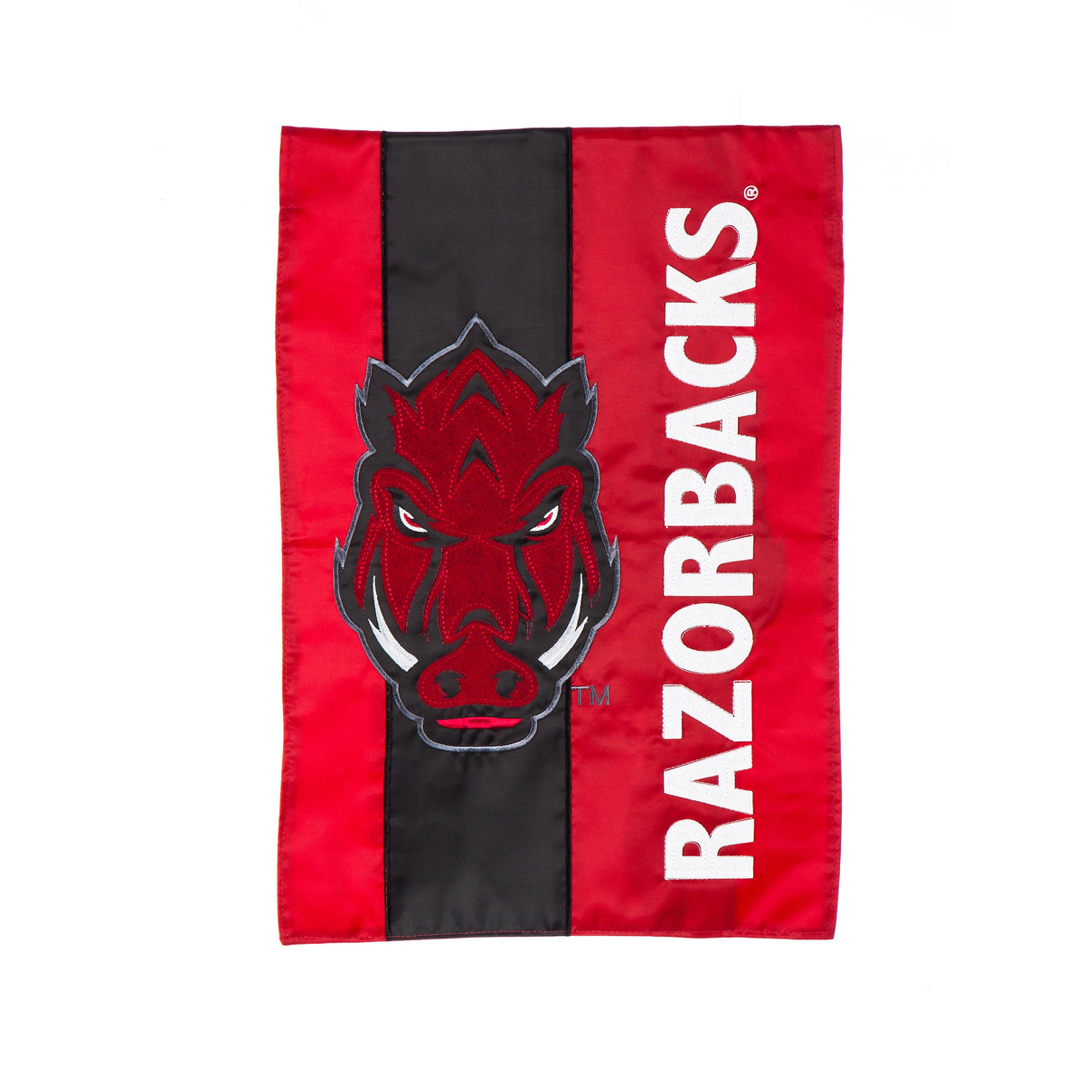 University of Arkansas Mixed-Material Embellished Appliqué Garden Flag