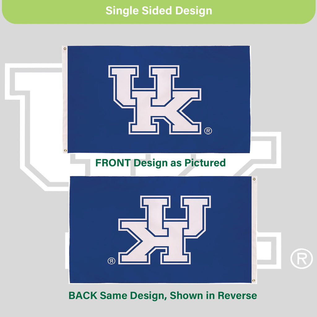 University of Kentucky Single Sided Flag w/ 2 Grommets, 3'x5' Estate Size