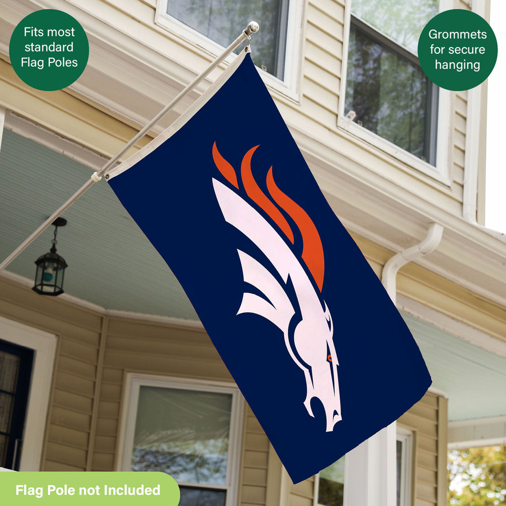 Denver Broncos Single Sided Flag w/ 2 Grommets, 3'x5'