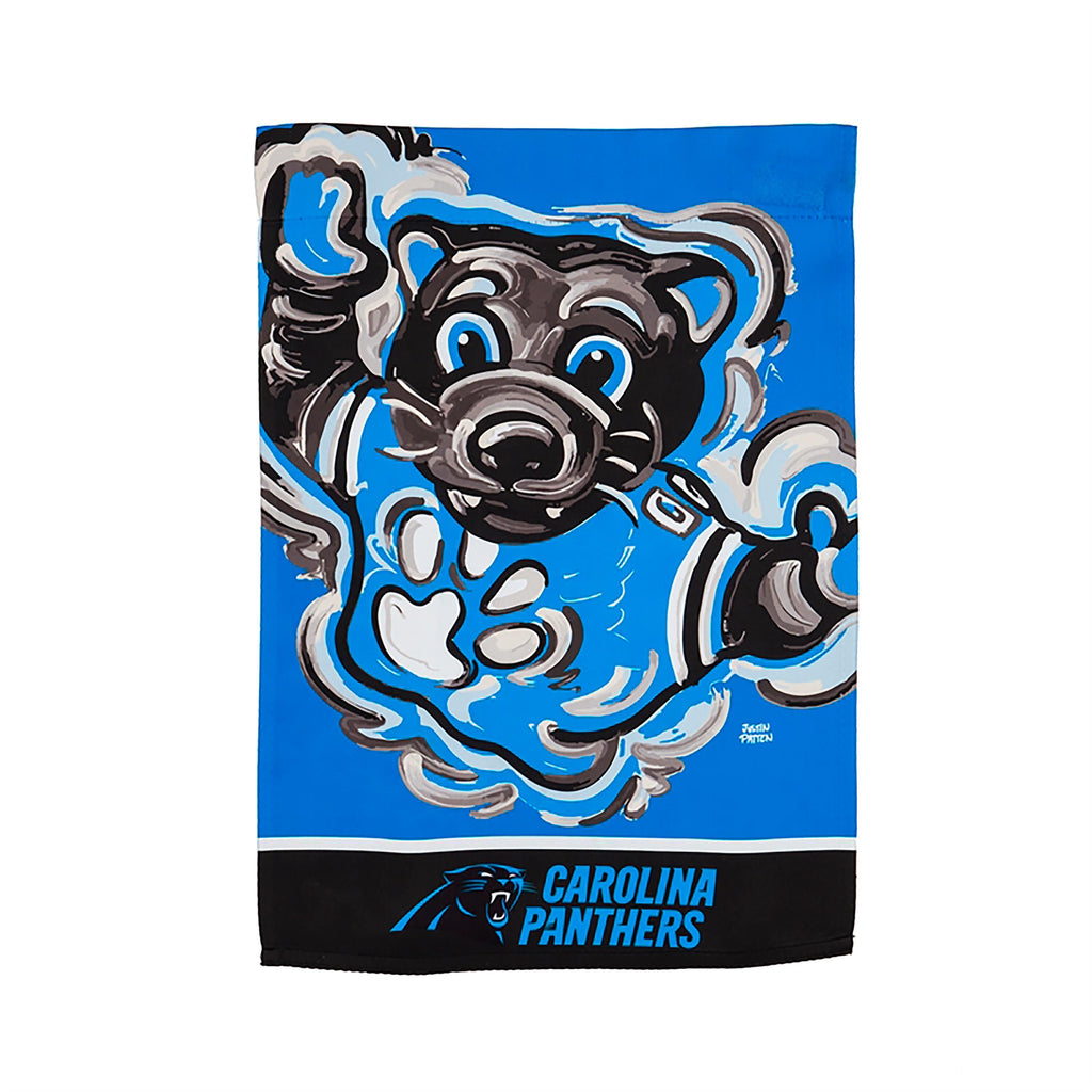 Carolina Panthers, Suede Garden Flag Justin Patten