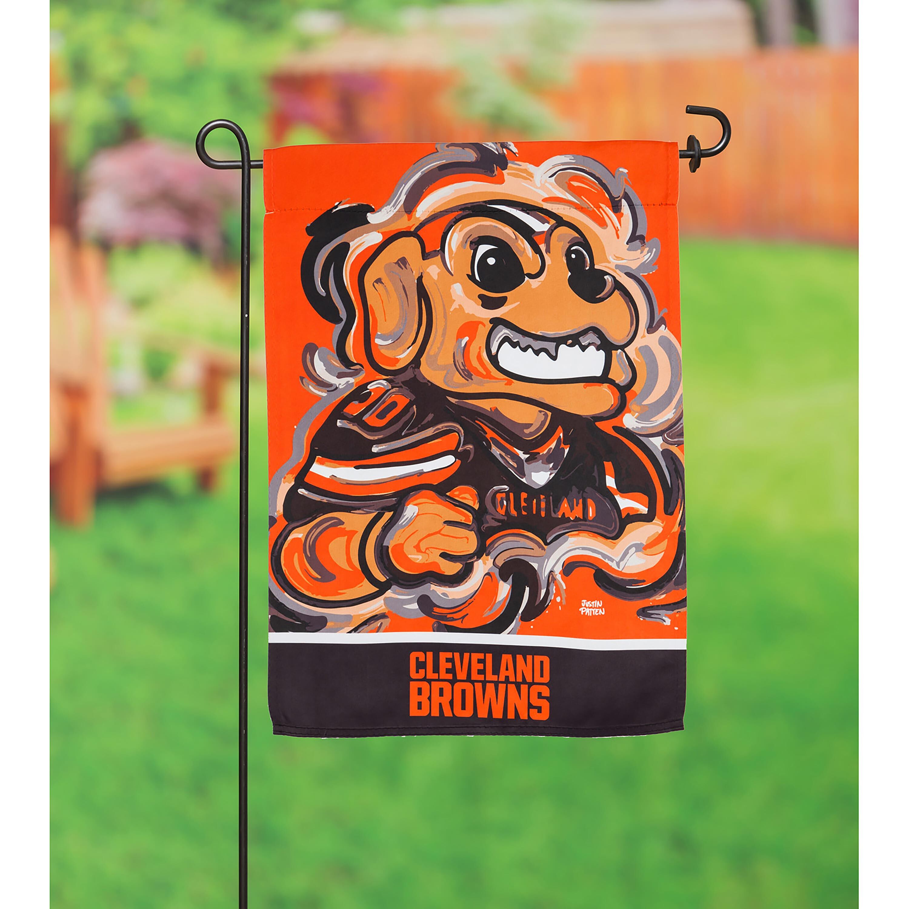 Cleveland Browns Suede Justin Patten Garden Flag