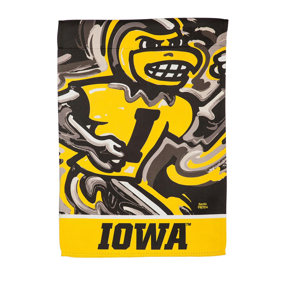 University of Iowa Suede House Flag Justin Patten